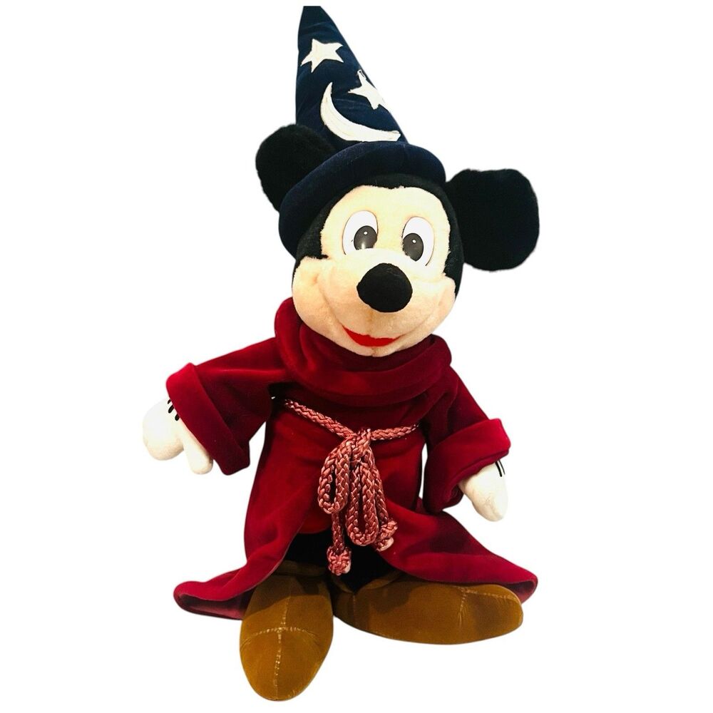 Disney 17" Mickey Mouse Wizard Plush Stuffed Animal Fantasia Sorcerer